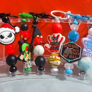 Beaded keychains and stylus'